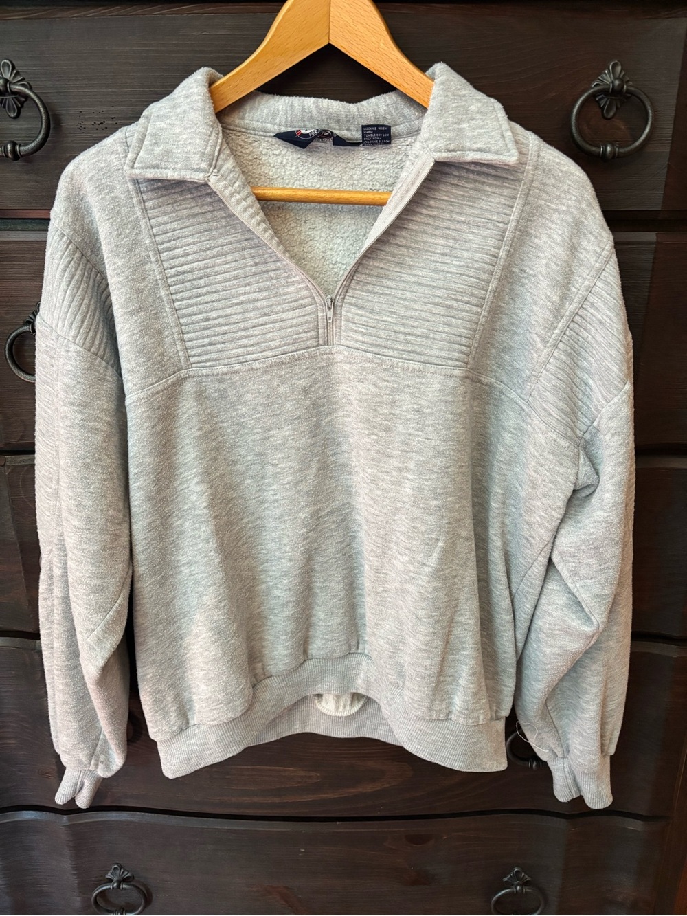 Vintage Knightsbridge For Men Gray Quarter Zip Pullover Size Large